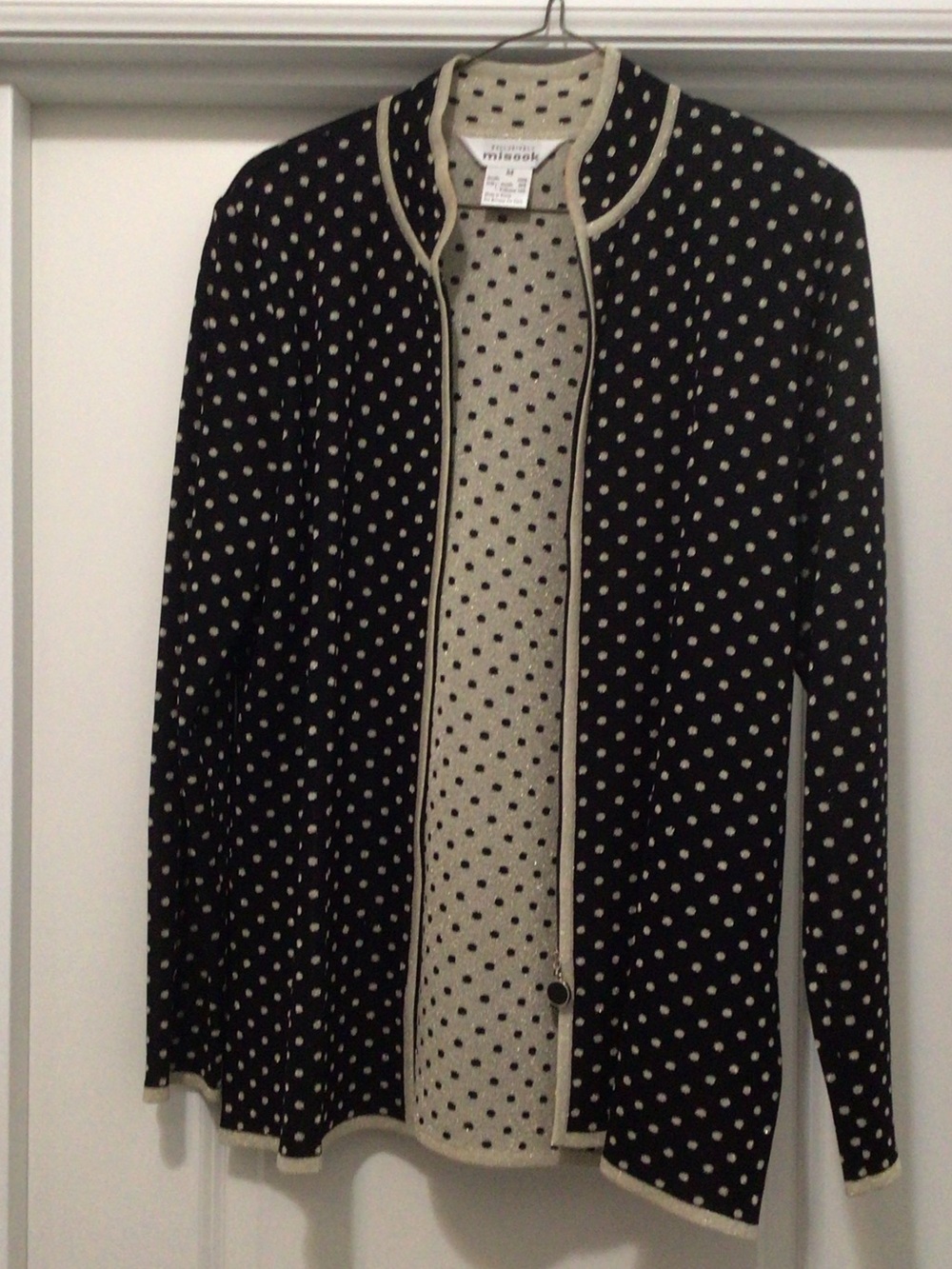 Misook Black Polka Dot Knit Top